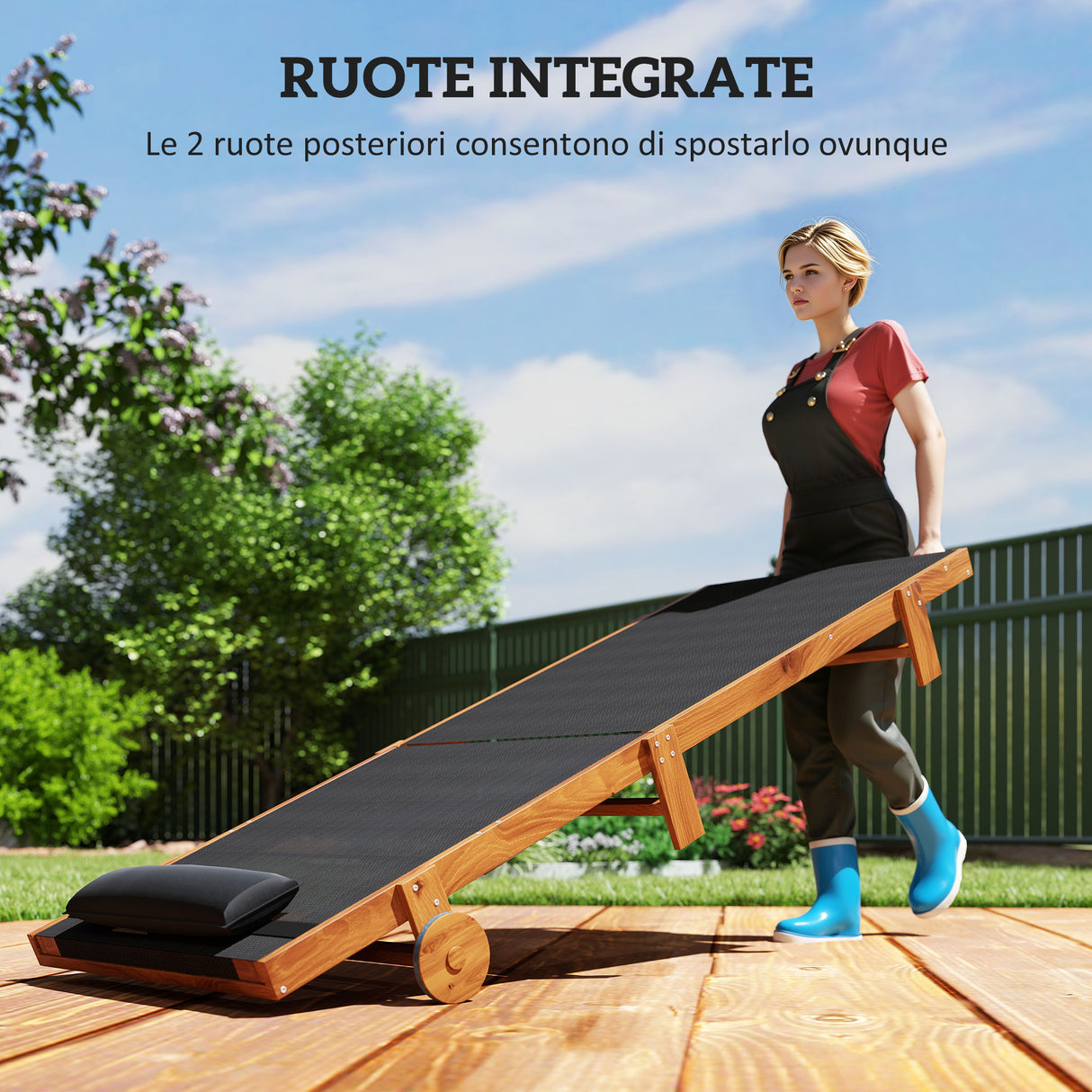 easycomfort easycomfort lettino prendisole con schienale regolabile su 4 posizioni ruote e poggiatesta nero