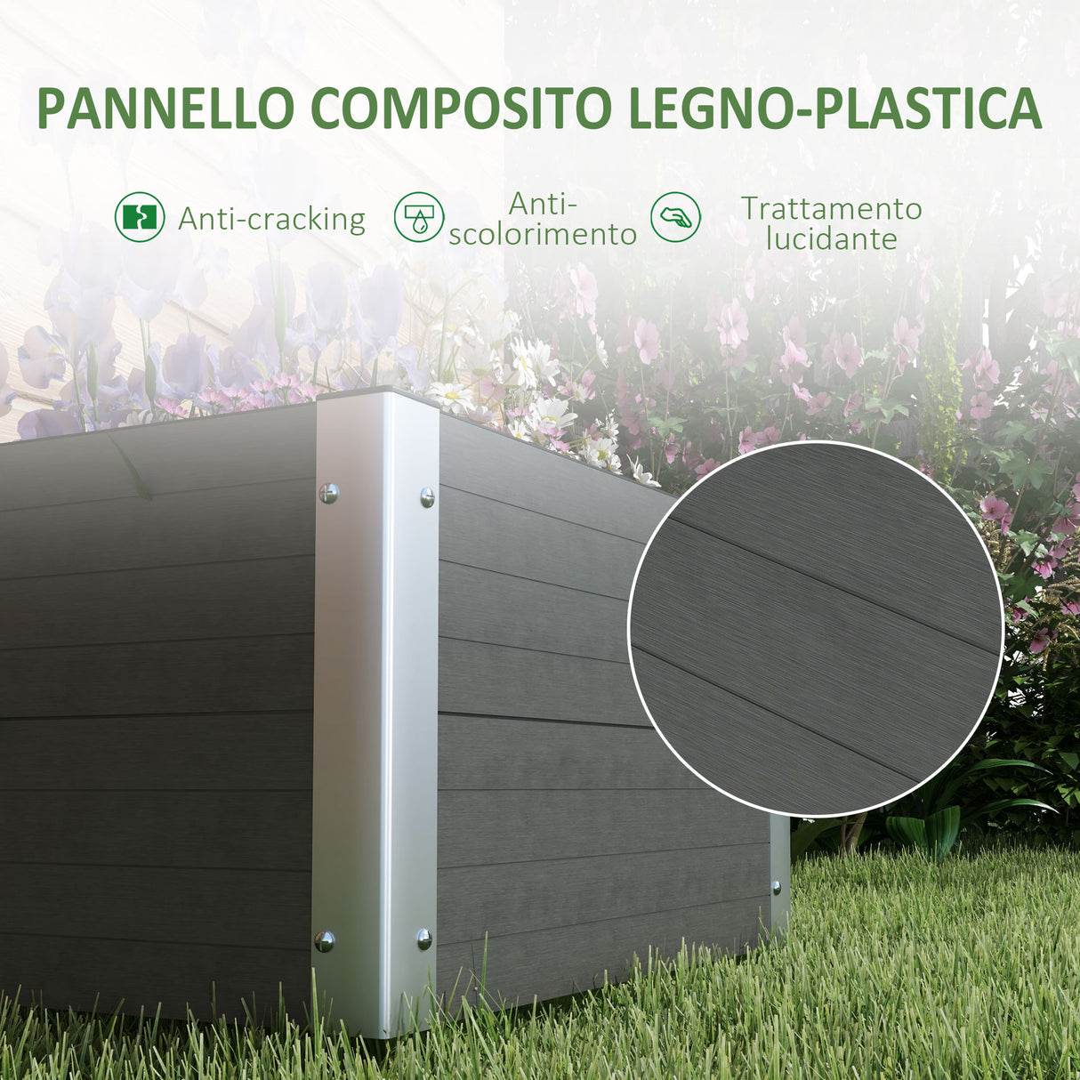 easycomfort easycomfort letto per orto rialzato con fondo aperto e profili in alluminio 60x60x30cm grigio scuro