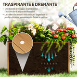 easycomfort easycomfort letto per orto rialzato con traliccio per rampicanti e pergola superiore 64x33x122 cm legno