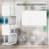 easycomfort easycomfort libreria a 4 ripiani design moderno in legno e metallo libreria scaffale per soggiorno studio ufficio 80x30x145cm bianca ean 8054111845588