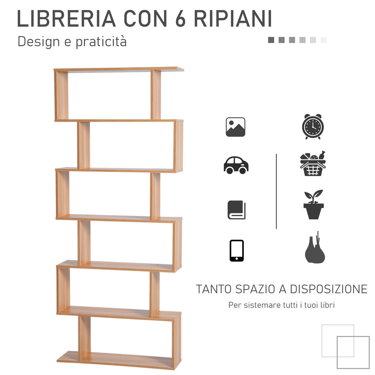 immagine-5-easycomfort-easycomfort-libreria-legno-design-moderno-con-6-ripiani-legno-naturale-80-23-192cm-ean-8054111844147