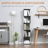 immagine-5-easycomfort-easycomfort-libreria-moderna-salvaspazio-a-5-ripiani-in-legno-33x28x161cm-grigio-e-bianco