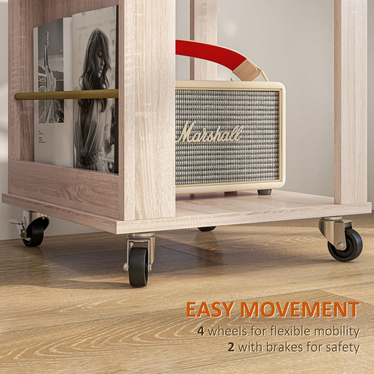 immagine-5-easycomfort-easycomfort-libreria-portariviste-moderna-a-4-ripiani-in-legno-con-rotelle-40x40x150cm-quercia