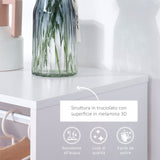 easycomfort easycomfort mobile appendiabiti con barra in alluminio e 2 ripiani aperti in truciolato 60x40x128 cm bianco