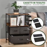 easycomfort easycomfort mobile cassettiera multiuso con 3 cassetti pieghevoli in tessuto arredamento soggiorno e camera 58x29x81 5cm grigio scuro