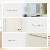 easycomfort easycomfort mobile dispensa a 5 livelli con cassetto centrale in mdf e truciolato 76x40x182 5 cm bianco crema