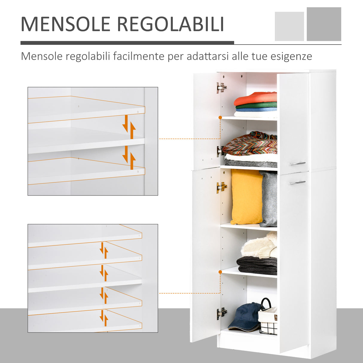 immagine-5-easycomfort-easycomfort-mobile-dispensa-multiuso-con-2-armadietti-e-mensole-regolabili-legno-truciolare-59x31x155cm-bianco