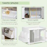 easycomfort easycomfort mobile lettiera per gatti a 2 ante con divisorio interno regolabile 86x48x52 cm bianco