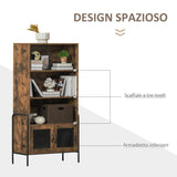 immagine-5-easycomfort-easycomfort-mobile-libreria-design-industriale-con-ripiani-e-armadietto-in-legno-e-metallo-marrone-rustico-e-nero-81x40x160cm