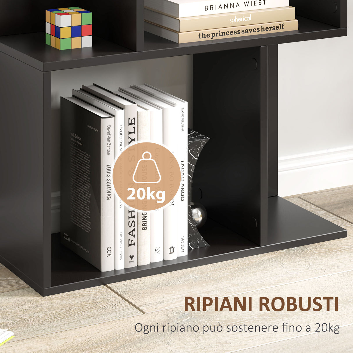 easycomfort easycomfort mobile libreria in legno a 5 ripiani design moderno in legno 60x24x184 5 cm nero