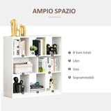 easycomfort easycomfort mobile libreria portaoggetti a 3 livelli e 8 ripiani totali in mdf 97 5x30x100 cm bianco