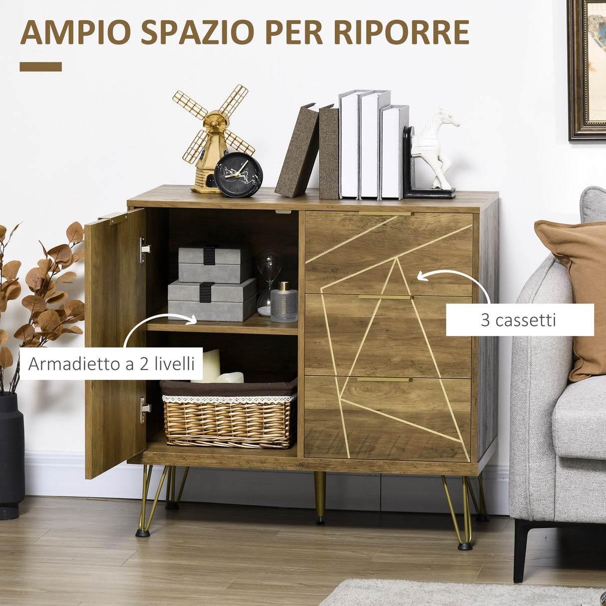 immagine-5-easycomfort-easycomfort-mobile-multiuso-con-armadietto-e-3-cassetti-in-legno-e-acciaio-84x39x80-7cm-bronzo