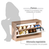 easycomfort easycomfort mobile per ingresso in legno set 3 pezzi con scarpiera appendiabiti e specchio 80x27x46 5cm color legno ean 8054111847452