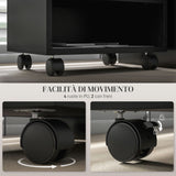 easycomfort easycomfort mobile porta stampante a 2 livelli con 3 scomparti e ruote per ufficio e studio 40x30x36cm nero