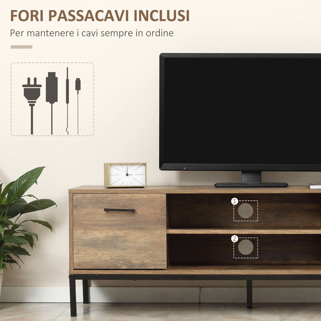 immagine-5-easycomfort-easycomfort-mobile-tv-fino-a-50-con-un-armadietto-e-2-cassetti-in-truciolato-132x39x45-5cm-caffe