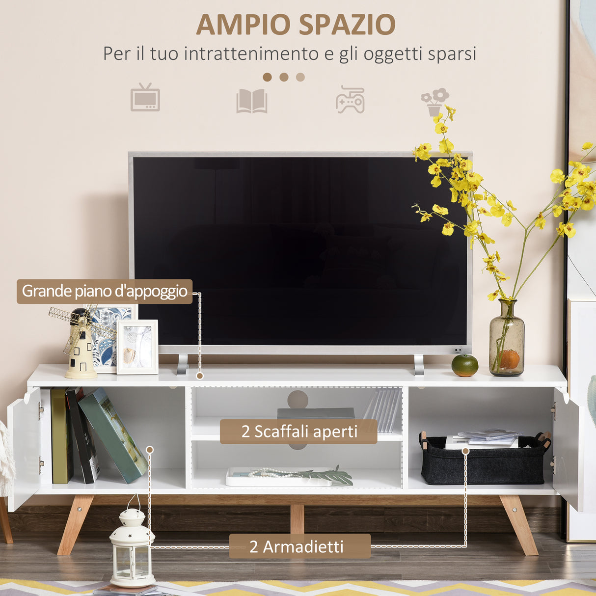 immagine-5-easycomfort-easycomfort-mobile-tv-max-65-in-truciolato-e-mdf-bianco-con-2-credenze-laterali-2-ripiani-centrali-150x39x50-cm