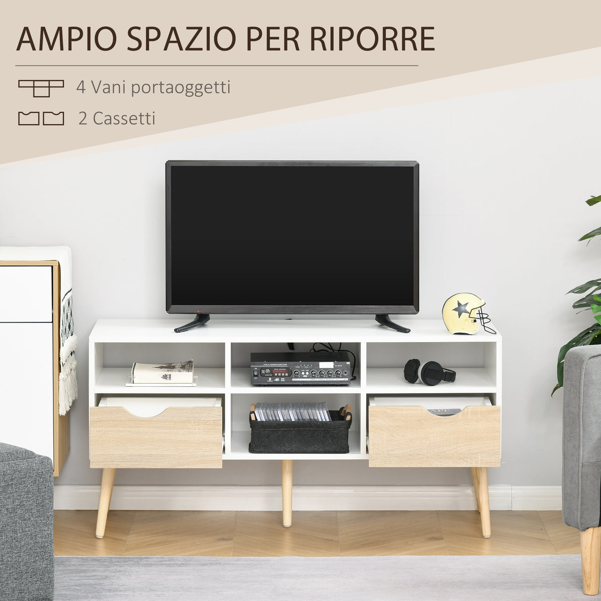 immagine-5-easycomfort-easycomfort-mobile-tv-moderno-con-cassetti-e-vani-aperti-per-tv-fino-50-mobiletto-tv-basso-da-salotto-con-gambe-in-legno-117x39x57cm-bianco