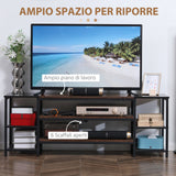 immagine-5-easycomfort-easycomfort-mobile-tv-moderno-per-tv-fino-a-60-con-6-ripiani-aperti-in-acciaio-e-truciolato-140x40x50-cm-marrone-e-nero