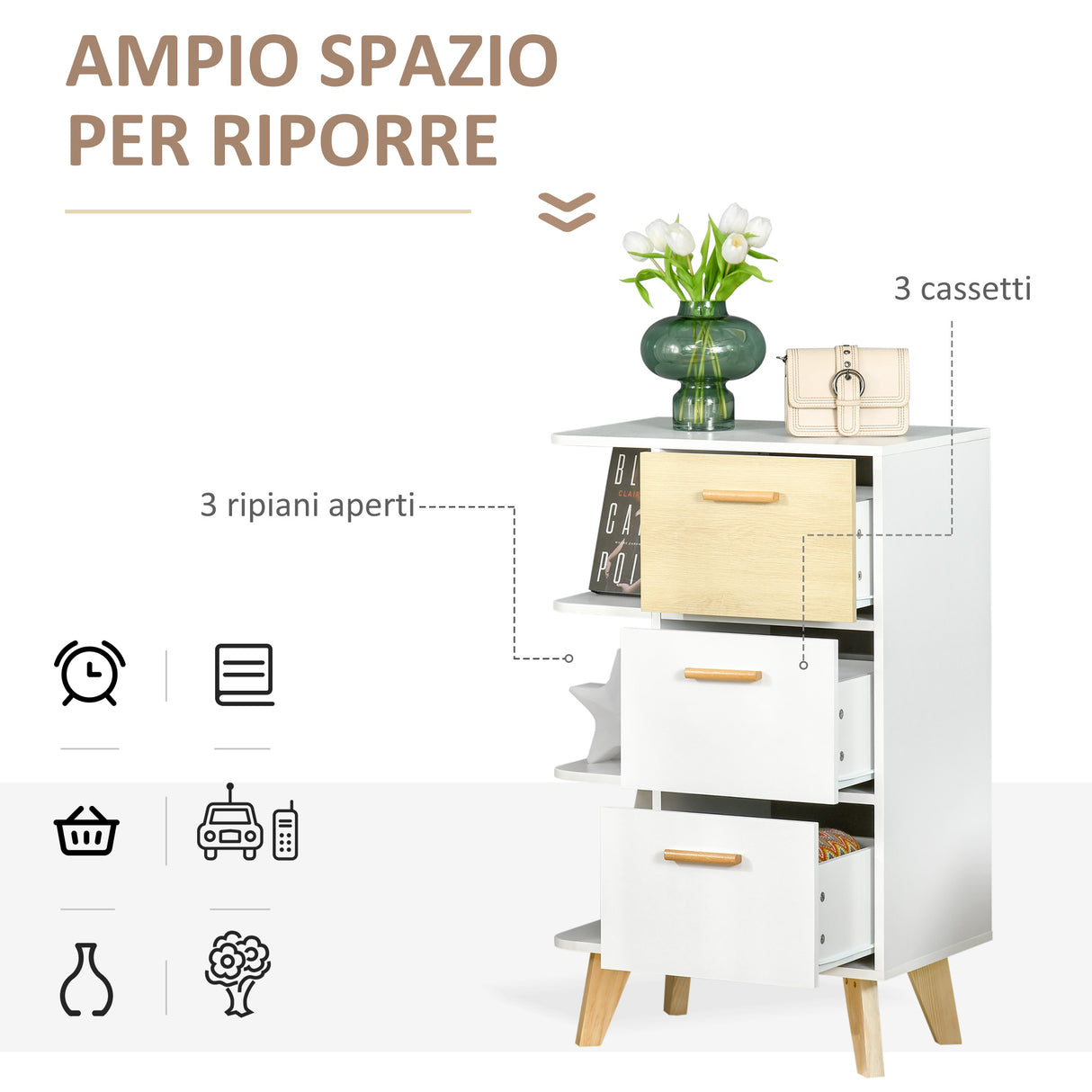 immagine-5-easycomfort-easycomfort-mobiletto-multiuso-con-3-ripiani-aperti-e-cassetti-mobile-per-soggiorno-cucina-ufficio-in-legno-bianco-60x40x100cm