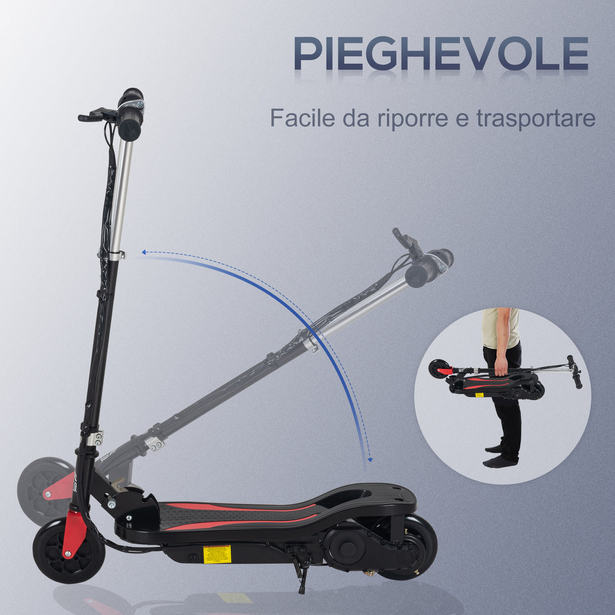 easycomfort easycomfort monopattino elettrico pieghevole altezza regolabile 82 93cm con freno velocita 12kmh nero