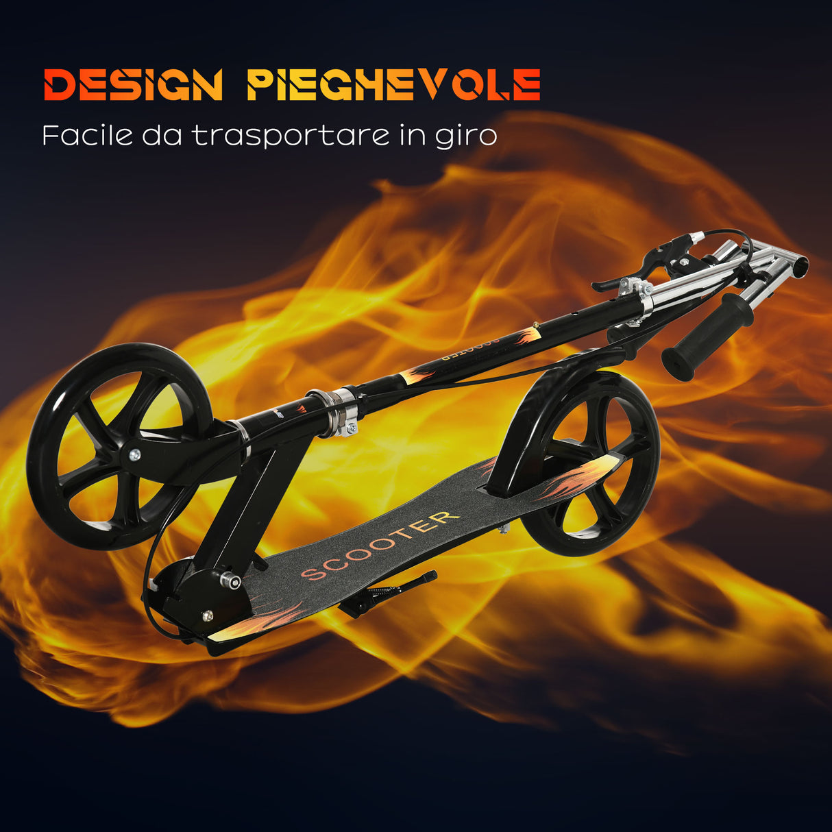 easycomfort easycomfort monopattino per bambini 7 14 anni con manubrio regolabile su 3 altezze 86x35x9398103 cm nero