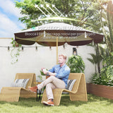 easycomfort easycomfort ombrellone da giardino 2 6 m con copertura uv50 presa daria e 8 stecche beige