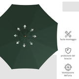 easycomfort easycomfort ombrellone da giardino con doppio tettuccio in bambu e poliestere 325x250 cm verde