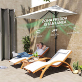 easycomfort easycomfort ombrellone da parete mezzaluna salvaspazio con apertura a manovella crema