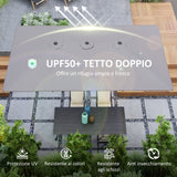 easycomfort easycomfort ombrellone doppio da giardino 4 5x2 6 m apertura a manovella e 12 stecche grigio