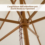 easycomfort easycomfort ombrellone m da giardino 2x3 in legno laccato con copertura rimovibile bianco