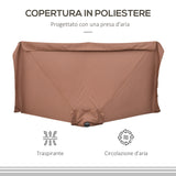 easycomfort easycomfort ombrellone semicircolare 2 3x1 3 m da terrazza e giardino per parete con manovella caffe