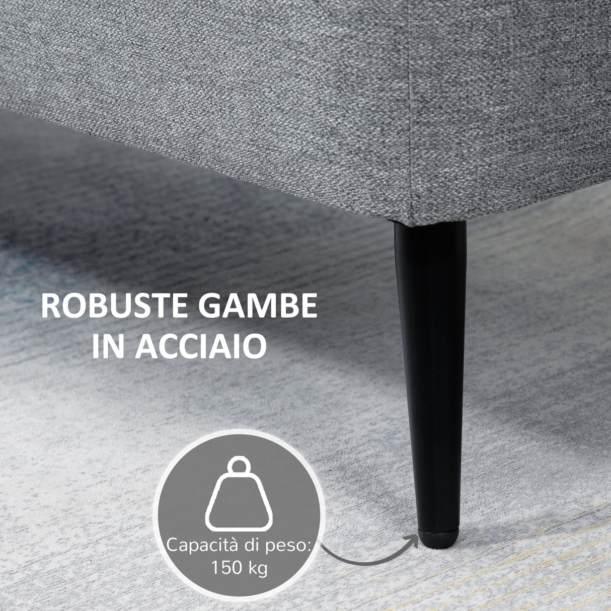 easycomfort easycomfort panca contenitore in tessuto effetto velluto per camera soggiorno e ingresso 101x38 5x44 5 cm grigio