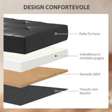 easycomfort easycomfort panca contenitore pieghevole da 84l coperchio imbottito e rivestimento finta pelle 76x38x38cm nero