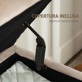 easycomfort easycomfort panca fondoletto imbottita da 30 5l con gambe affusolate in tessuto effetto velluto 102x35x43 cm beige