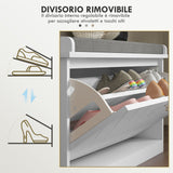 easycomfort easycomfort panca scarpiera salvaspazio con cuscino e cassetto ribaltabile per 8 paia di scarpe bianco