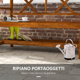 easycomfort easycomfort panchina da giardino 2 posti in legno con ripiano e braccioli 125x58x88cm legno