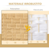 easycomfort easycomfort paravento a 3 ante pieghevole per interni autoportante e intrecciato 135x180 cm color legno