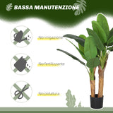 easycomfort easycomfort pianta artificiale di banano alta 120 cm con vaso incluso per interni verde