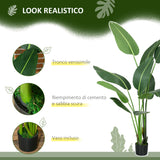 easycomfort easycomfort pianta artificiale palma del viaggiatore alta 150cm per interno ed esterno con vaso incluso