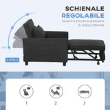 easycomfort easycomfort poltrona letto reclinabile con tasche laterali in tessuto effetto velluto 74x84x81 cm grigio scuro