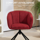 easycomfort easycomfort poltrona moderna girevole con seduta imbottita in tessuto boucle per salotto e ufficio rosso vino