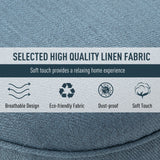 easycomfort easycomfort poltrona per salotto imbottita con cuscino in tessuto effetto lino e legno 52 5x69x77 cm blu