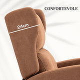 easycomfort easycomfort poltrona relax alzapersona in velluto con schienale reclinabile a 160 con telecomando marrone scuro