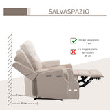 easycomfort easycomfort poltrona relax elettrica poltrona reclinabile 150 moderna con usb per soggiorno camera da letto beige 84x92x104cm