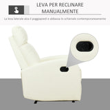 easycomfort easycomfort poltrona relax reclinabile 165 con poggiapiedi regolabile ergonomica in pelle pu 65 92 100cm crema ean 8055776911489