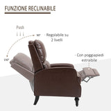 easycomfort easycomfort poltrona relax reclinabile 90 e 150 manuale per tv soggiorno camera design moderno in pelle 73x86x104cm ean 8055776911946