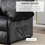 easycomfort easycomfort poltrona relax reclinabile manuale in tessuto con poggiapiedi estraibile e tasca laterale nero