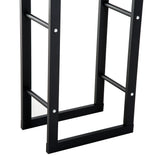 easycomfort easycomfort porta legna per casa e giardino in ferro nero 60x25x100cm