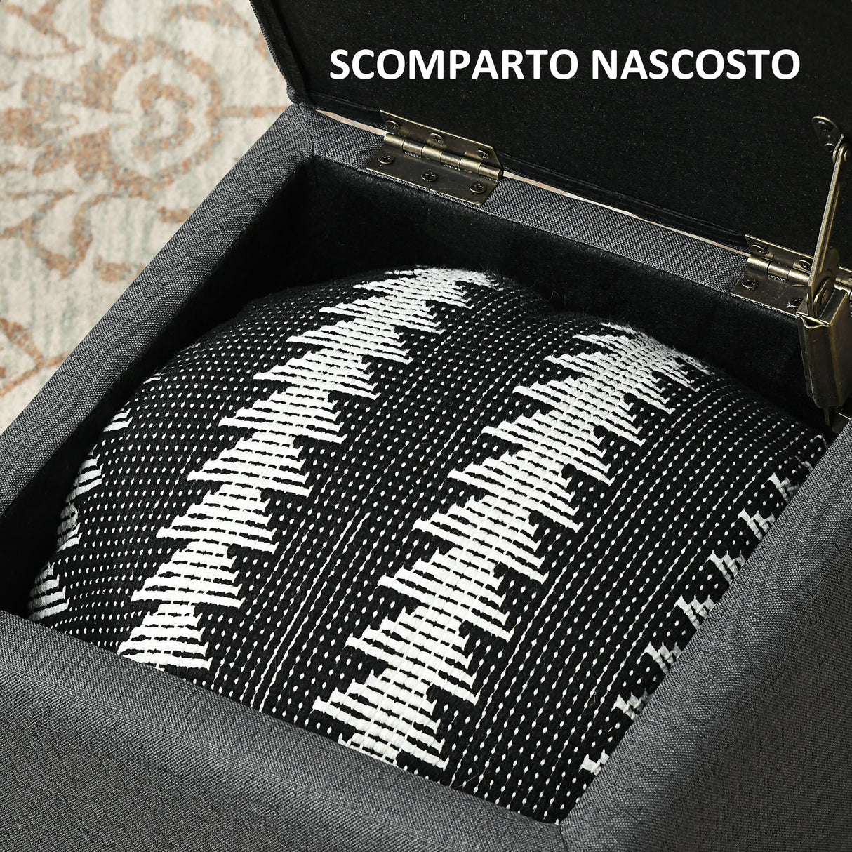 easycomfort easycomfort pouf contenitore imbottito in tessuto teddy morbido per salotto e camera 39x39x39cm grigio