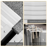 easycomfort easycomfort rampa per sedia a rotelle pieghevole in alluminio con bordi esterni 61x74x5 cm argento